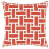 Fodera per cuscino in cotone con motivi grafici ricamati color terracotta 40x40 cm