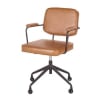 Silla de oficina ajustable con ruedas color camel