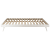 Cama-banco escandinava de madeira de pinho branca 140x190