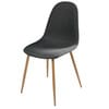 Skandinavischer Stuhl, anthrazitgrau und Eichenholzimitation Metall