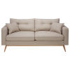 Skandinavisches 3-Sitzer-Sofa mit beige Stoffbezug