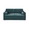 Sofá cama de 2/3 plazas de terciopelo verde claro, colchón de 18 cm