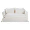 Sofá cama de 2 plazas de lino blanco