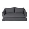Sofá cama de 2 plazas de lino gris antracita