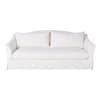 Sofá-cama de 3/4 lugares em linho de alta qualidade branco, colchão 10 cm