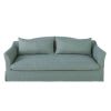 Sofá cama de 3/4 plazas de lino azul celedón