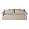 Sofá cama de 3/4 plazas de lino superior beige, colchón de 10 cm
