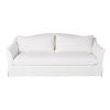 Sofá cama de 3/4 plazas de lino superior blanco, colchón de 10 cm