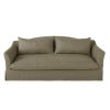 Sofá cama de 3/4 plazas de lino verde caqui
