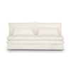 Sofá cama de 3 plazas de tela efecto lino marfil, colchón de 31 cm