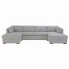 Sofá cama panorámico de 7 plazas gris claro