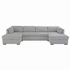 Sofá cama panorámico de 7 plazas gris claro