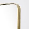 Spiegel mit abgerundeten Kanten und goldenem Metallrahmen 102x165