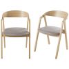 Stühle für gewerbliche Nutzung mit grauem Textilbezug aus Buchenholz (x2)