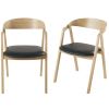 Stühle für gewerbliche Nutzung mit schwarzem Textilbezug aus Buchenholz (x2)