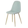 Stuhl im skandinavischen Stil, hellblau und Eichen-Imitat Metall