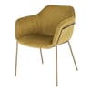 Stuhl mit ockerfarbenem Samtbezug und goldfarbenem Metall, OEKO-TEX®-zertifiziert