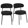 Stühle für gewerbliche Nutzung mit schwarzem Metall und schwarzem Bouclé-Stoffbezug (2 Stück)