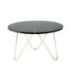 Table basse en marbre noir et métal doré D75