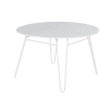 Table de jardin ronde en acier blanc 4 personnes