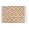 Tapete de estilo Kilim em tecido de juta e lã com motivos gráficos em bege e rosa-velho 140x200