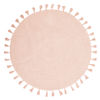 Tappeto rotondo con pompon in cotone riciclato rosa, 100 cm