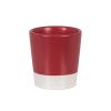 Tasse aus rotem und weißem Steingut