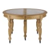Tavolo da pranzo estensibile in legno di pino, pioppo e metallo per 12/14 persone lung. 125/325 cm