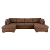 Ausziehbares 7-Sitzer-Panorama-Sofa mit braunem Microsuede-Bezug