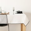 Tovaglia in cotone biologico bianco con bordi neri 150x250