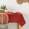 Tovaglia in cotone biologico color mattone 150x250 cm
