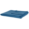 Unifarbene gewebte Decke aus Baumwolle mit Waffelmuster und Fransen, blau, 170x130cm