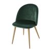 Vintage stoelen van groen gerecycleerd fluweel en metaal met eikenhouteffect voor professioneel gebruik (x2)