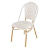 White/Beige Woven Resin Professional Garden Chair H88