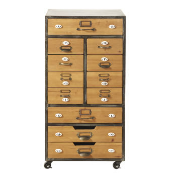 HAROLD - 12-Drawer Storage Unit on Castors