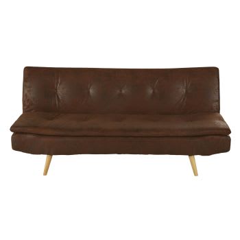 Dakota - 2/3-Sitzer-Sofa Clic-Clac mit braunem Velourslederbezug