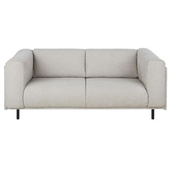 2/3-Sitzer-Sofa mit Bezug aus hellgrauem Cordsamt