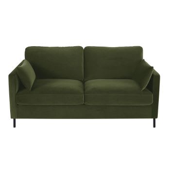 Julian - 2/3-Sitzer-Sofa mit moosgrünem Samtbezug