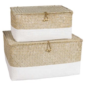 2 Bleached Woven Boxes