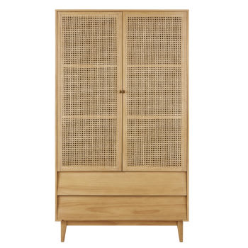 Suzelle - 2-door, 2-drawer rattan wardrobe