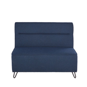 Lyanna Business - 2-Sitzer-Sitzbank für gewerbliche Nutzung mit recyceltem, blauem Stoffbezug