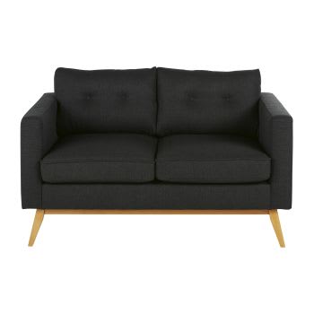 Brooke - 2-Sitzer-Sofa im skandinavischen Stil, anthrazitgrau meliert