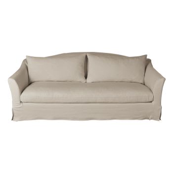 Anaelle - 3/4-Sitzer-Sofa aus Premiumleinen, beige