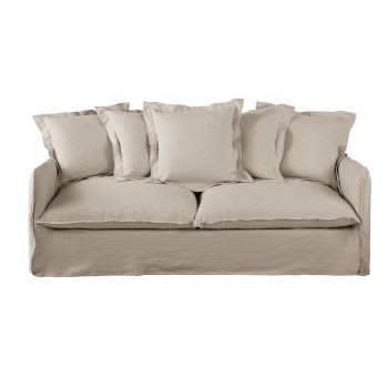 Barcelone - 3/4-Sitzer-Sofa aus Premiumleinen, beige