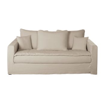 Celestin - 3/4-Sitzer-Sofa aus Premiumleinen, beige