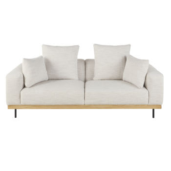 3/4-Sitzer-Sofa aus recyceltem Polyester für gewerbliche Nutzung, beige und sandfarben