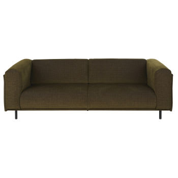 3/4-Sitzer-Sofa mit Bezug aus dunkelgrünem Cordsamt