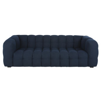 Lilo - 3/4-Sitzer-Sofa mit Bezug aus nachtblauem Bouclé-Stoff