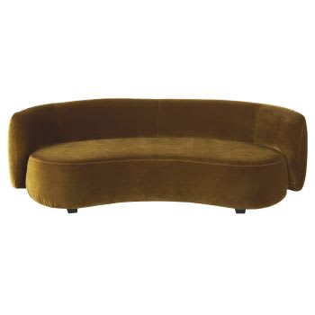 Curve - 3/4-Sitzer-Sofa mit bronzefarbenem Samtbezug