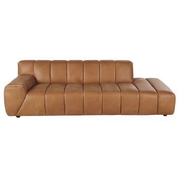 Snoop - 3/4-Sitzer-Sofa mit camelfarbenem Lederbezug